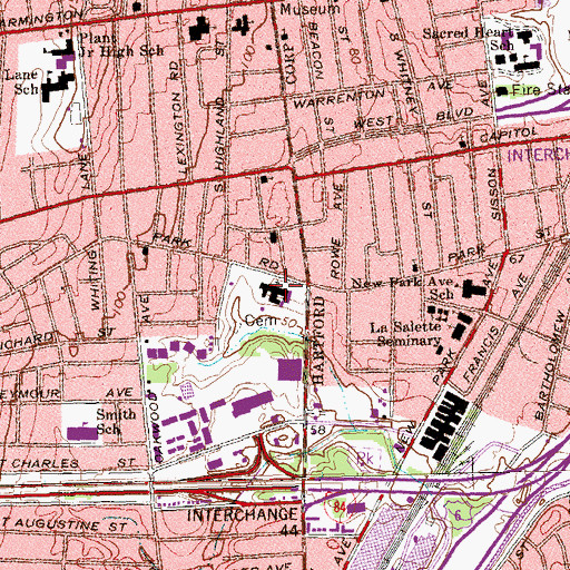 Topographic Map of Convent Mary Immaculate, CT