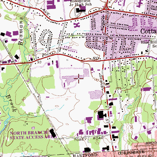 Topographic Map of Copacos Shopping Center, CT