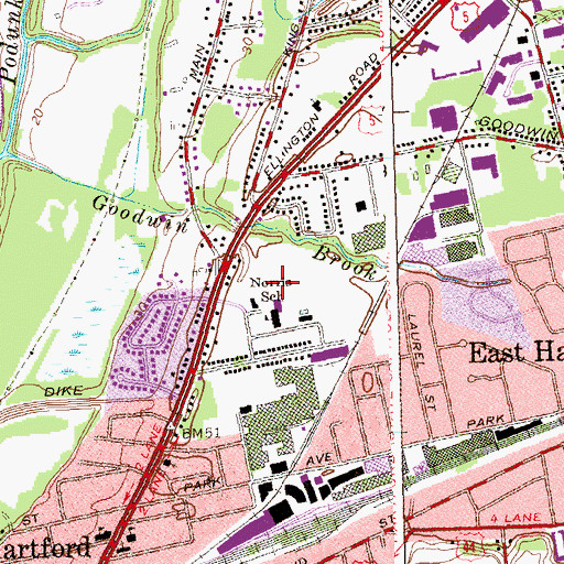 Topographic Map of Corneluis McAuliffe Park, CT