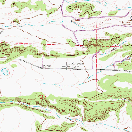 Topographic Map of Chavez Cemetery, CO