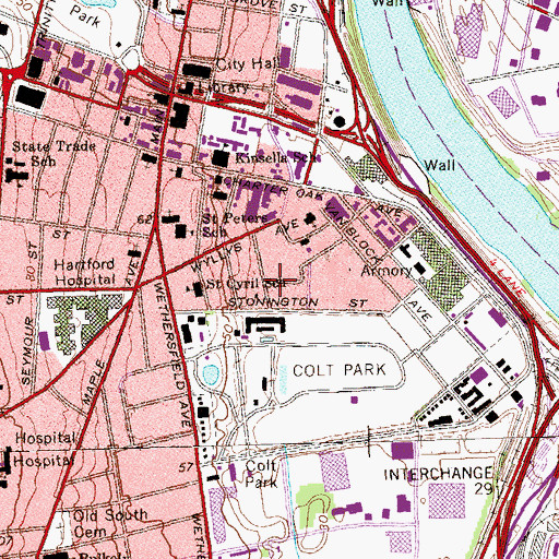 Topographic Map of Dutch Point Colony, CT