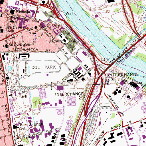 Topographic Map of Dutchtown (historical), CT