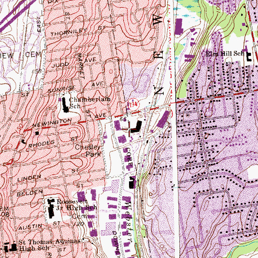 Topographic Map of East End Park, CT