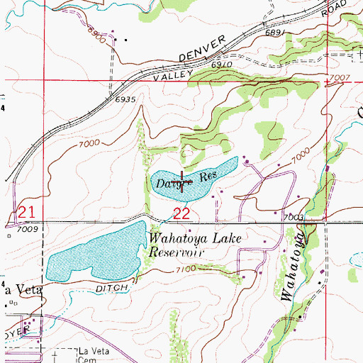 Topographic Map of Daigre Reservoir, CO