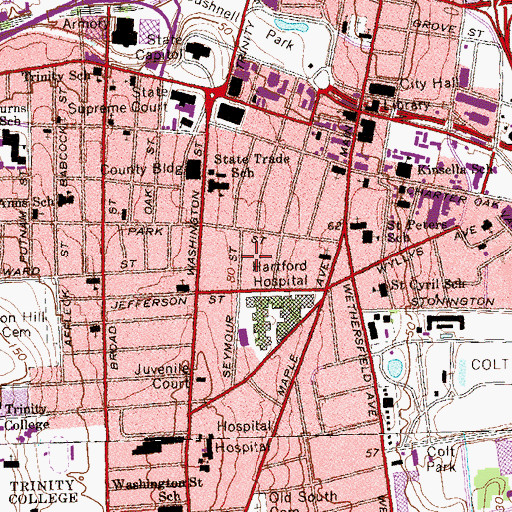 Topographic Map of Ebenezer Christian Church, CT
