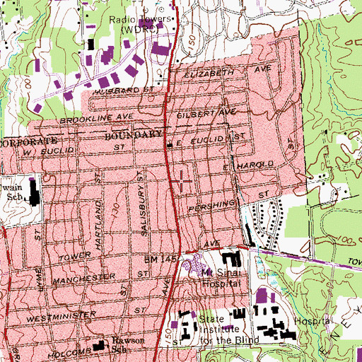 Topographic Map of Hartford Fire Department Company 16, CT