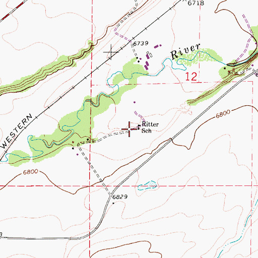 Topographic Map of Ritter School, CO