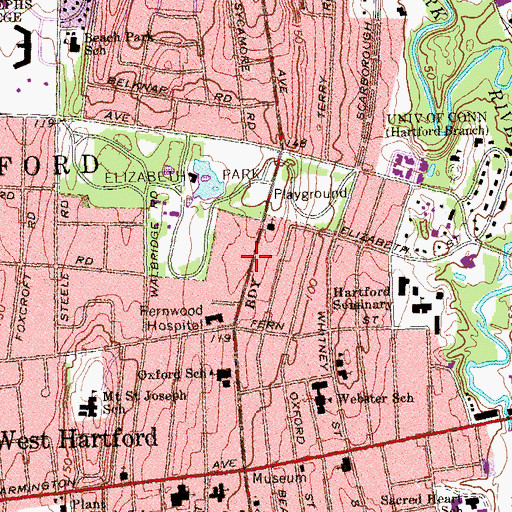 Topographic Map of Faith Assembly of God Church, CT