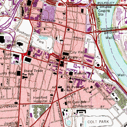 Topographic Map of Federal Building, CT