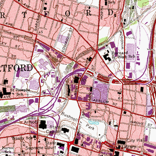 Topographic Map of Federal Building, CT