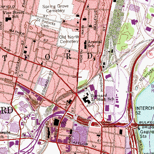 Topographic Map of Hartford Fire Department Company 2, CT
