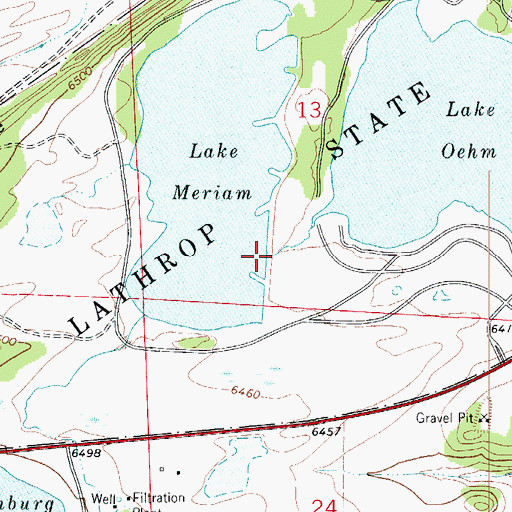 Topographic Map of Lake Meriam, CO