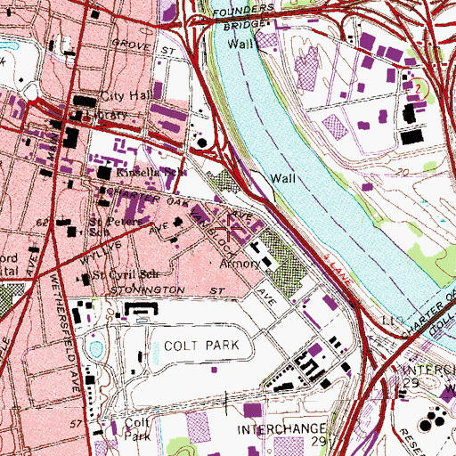 Topographic Map of Fire Station Number 6, CT