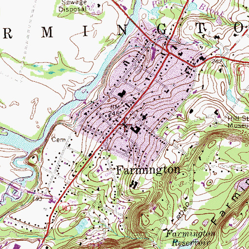 Topographic Map of First Church of Christ, CT