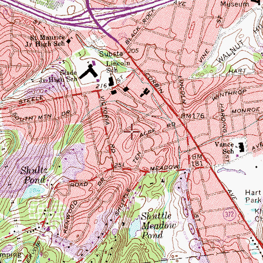 Topographic Map of First Church of Christ, CT
