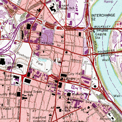 Topographic Map of First Church of Christ, CT