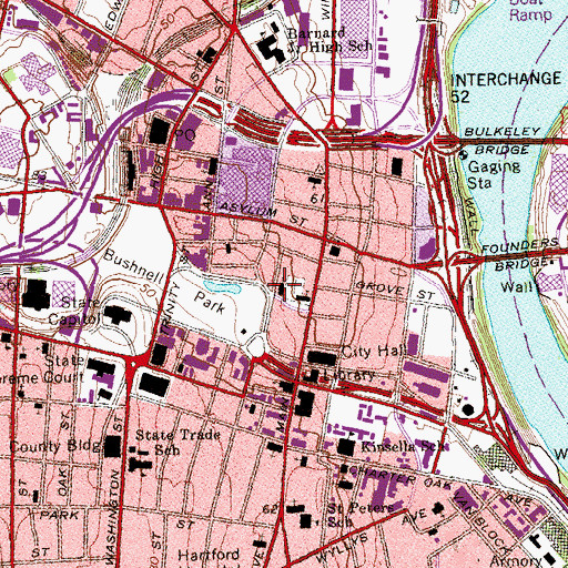 Topographic Map of First Church of Christ, CT