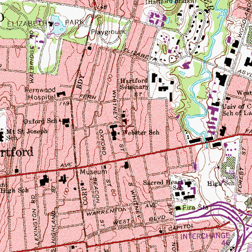 Topographic Map of First Church of the Living God, CT