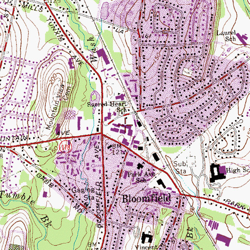 Topographic Map of First Congregational Church, CT