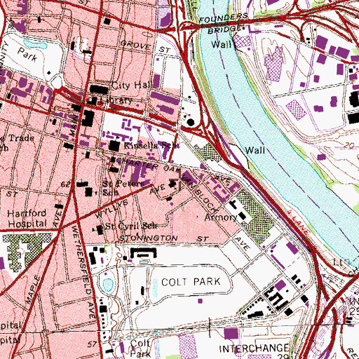 Topographic Map of Good Shepherd Church, CT