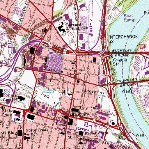 Topographic Map of Goodwin Corner, CT