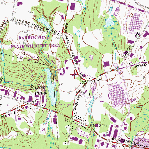 Topographic Map of Grace Baptist Church, CT