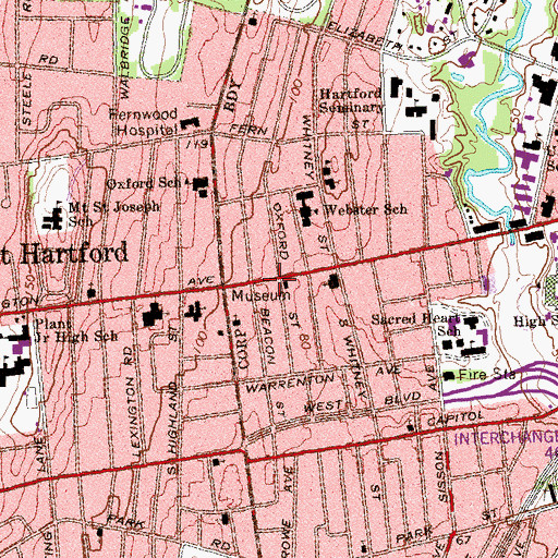 Topographic Map of Great Commission Baptist Church, CT