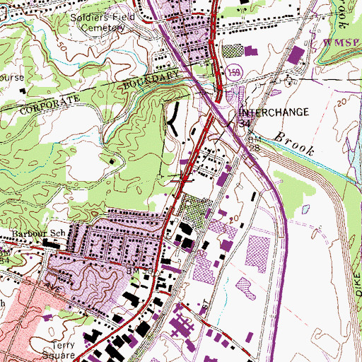 Topographic Map of Greater Saint Paul Baptist Church, CT
