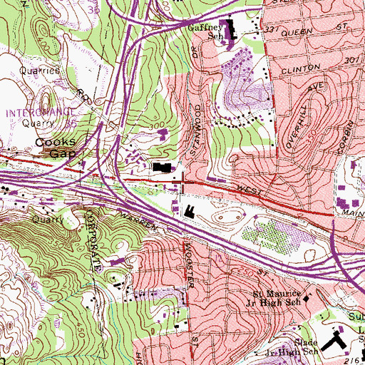 Topographic Map of Hardware City Shopping Center, CT