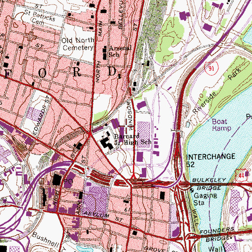 Topographic Map of Hartford Graduate Center, CT