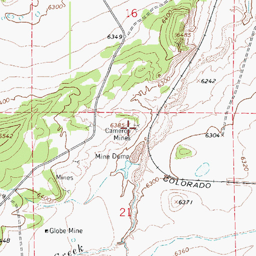 Topographic Map of Cameron Mines, CO
