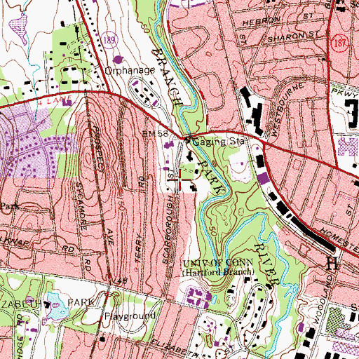 Topographic Map of Hartford Medical Society Library, CT