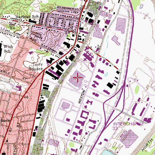 Topographic Map of Hartford Post Office, CT