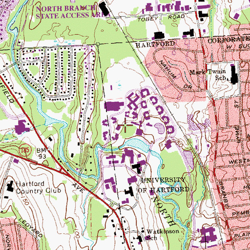 Topographic Map of Hawks Nest, CT