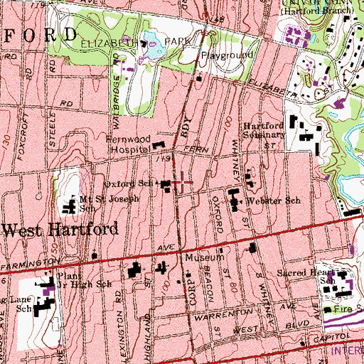 Topographic Map of Holy Chapel Church, CT