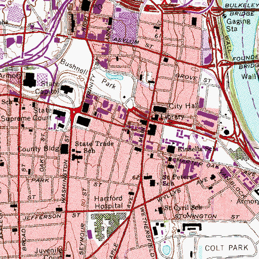 Topographic Map of Holy Trinity Roman Catholic Church, CT