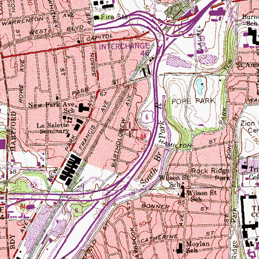 Topographic Map of Iglesia Pentecostal Eden, CT