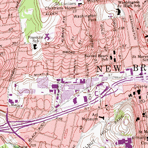 Topographic Map of Iglesia Zion Pentecostal, CT
