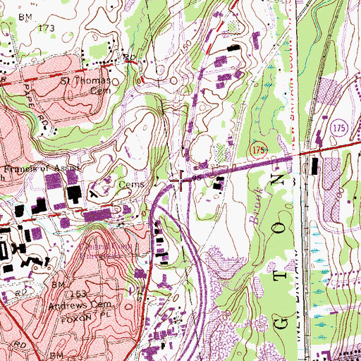Topographic Map of Interchange 29, CT