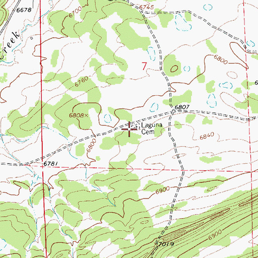 Topographic Map of Laguna Cemetery, CO