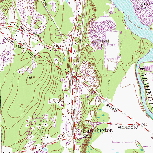 Topographic Map of Julia Faxon Branch West Hartford Public Library, CT