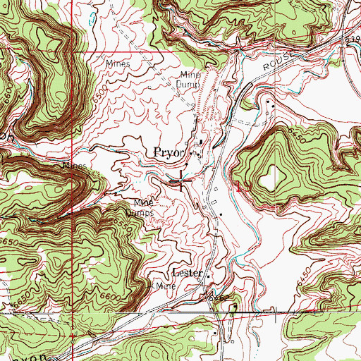 Topographic Map of Pryor Canyon, CO