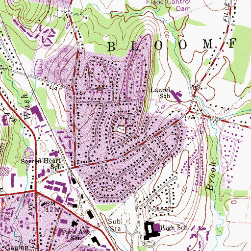Topographic Map of Latimer Hill Cemetery, CT