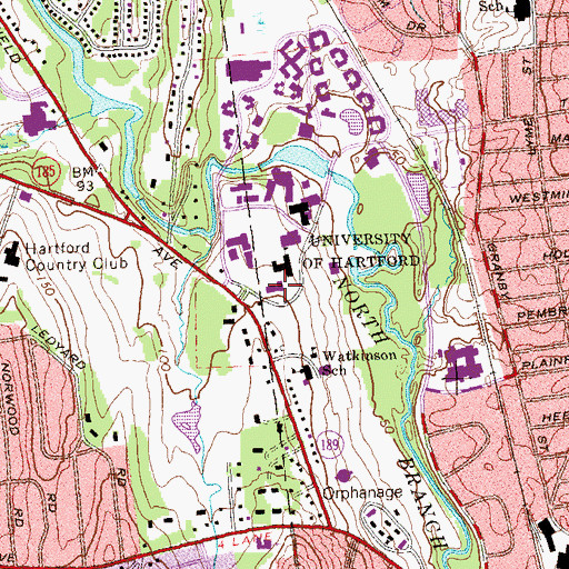 Topographic Map of Maurice Greenberg Center for Judaic Studies, CT