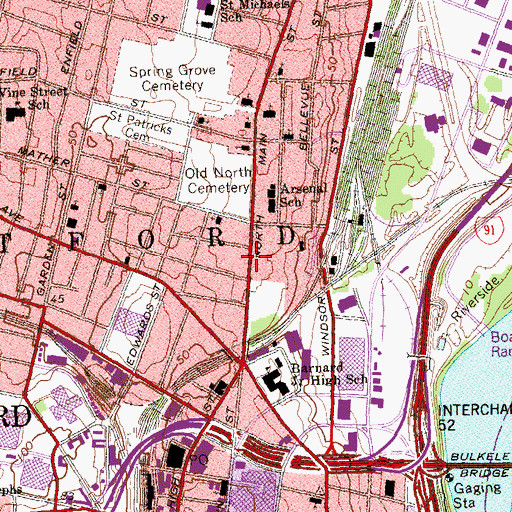 Topographic Map of Metropolitan African Methodist Episcopal Zion Church, CT