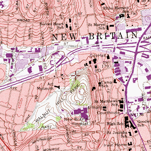 Topographic Map of Mision Hispana Episcopal, CT