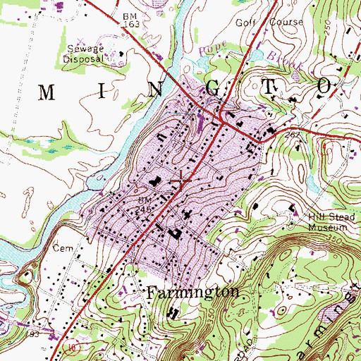 Topographic Map of Miss Porters School, CT
