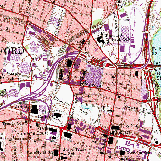 Topographic Map of Morse School of Business, CT