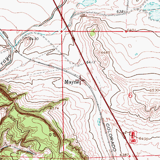 Topographic Map of Mayne, CO