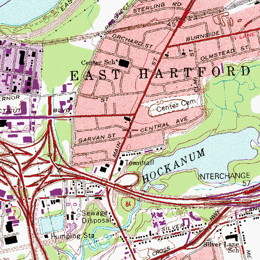 Topographic Map of New Hope Hispanic Christian Church, CT